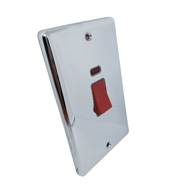 Polished Chrome 45A Double Vertical Cooker Switch – W40PCG image 0