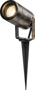 EAMON - 230V IP65 GU10 Polycarbonate Spike light - Brushed Brass - EASPK1BB image 0