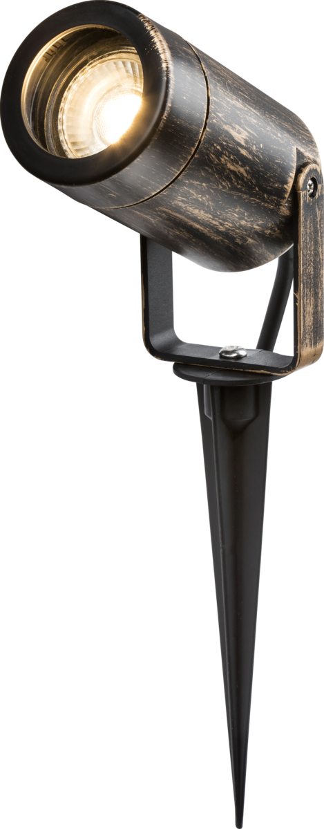 EAMON - 230V IP65 GU10 Polycarbonate Spike light - Brushed Brass - EASPK1BB image 0