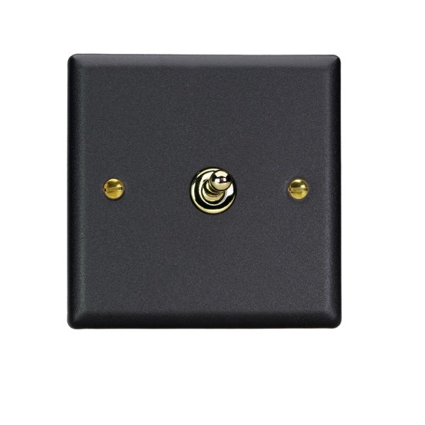 Varilight Vogue Matt Black 1-Gang 10A 1- or 2-Way Toggle Switch - XYT1V.MB image 0