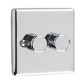 Polished Chrome 2 Gang 250W Dimmer Switch - W11PCW image 0