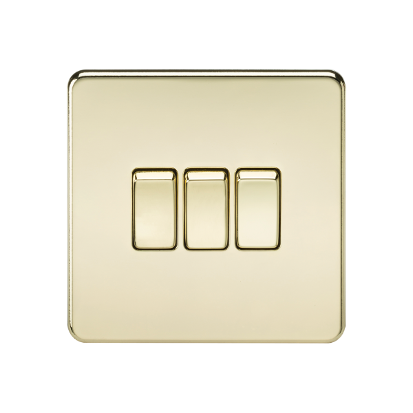 Polished Brass 10AX 3G 2-way Switch - SF4000PB image 0