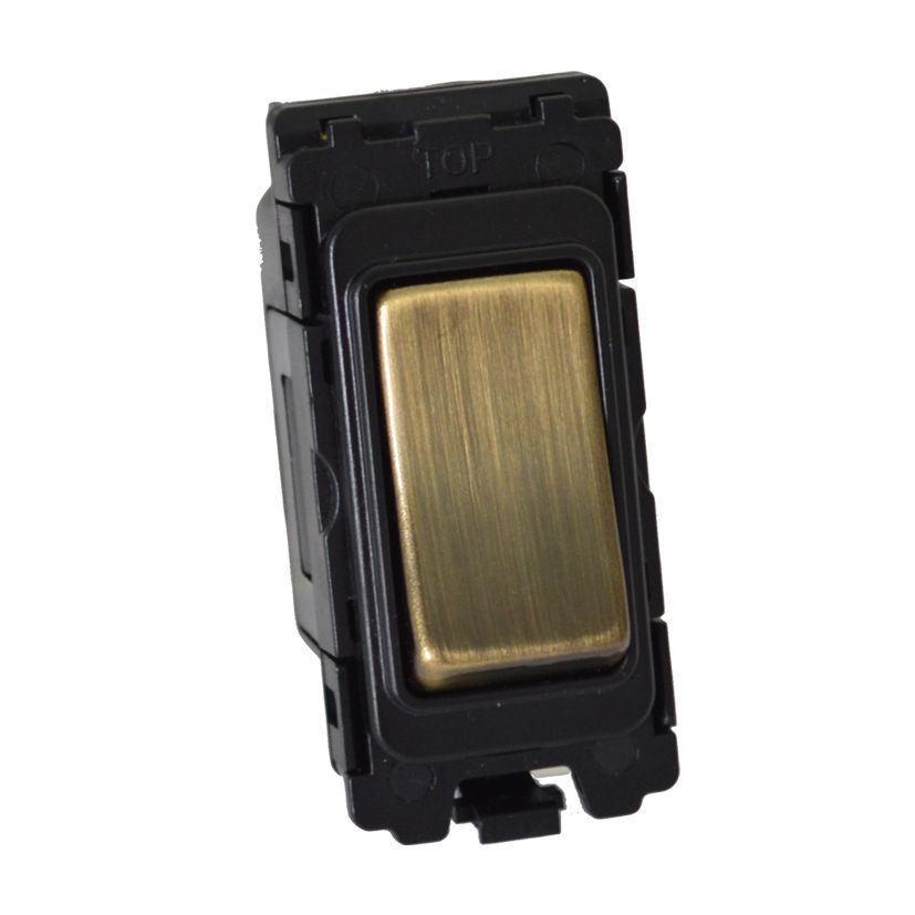 Antique Brass 20A 2 Way SP Grid Switch - GS01AB image 0