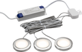 230V IP20 2.5W LED Dimmable Under Cabinet Lights in Brushed Chrome - Pack of 3 - 3000K - UNDKIT3BCWW image 0