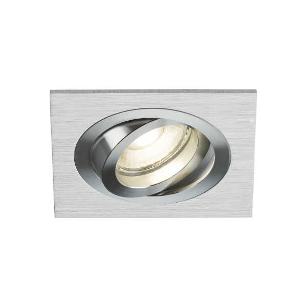 Ambar Single Tilt Square Downlight Brushed Chrome - AMA1TSBC image 0