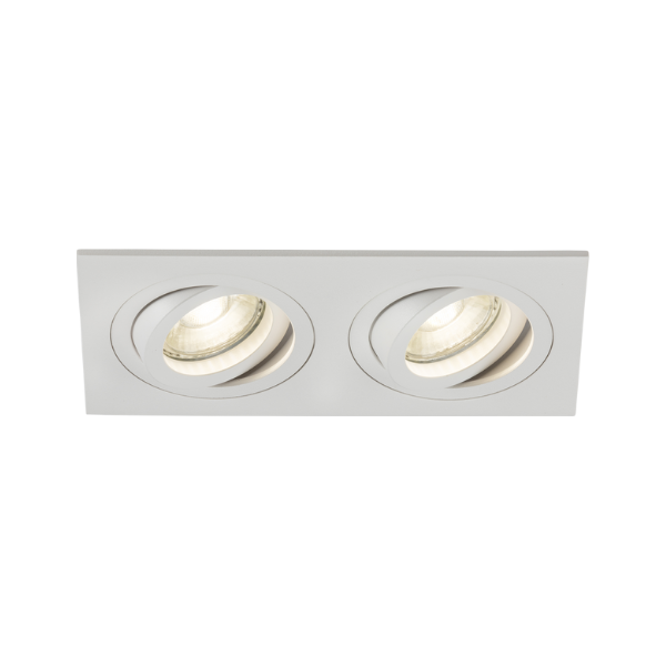 Ambar Twin Tilt Square Downlight White - AMA2TSW image 0