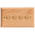Varilight Kilnwood 4-Gang 2-Way V-Dim Push On/Off Rotary Dimmer 4 x 40-250W (Twin Plate) - HK44O image 0