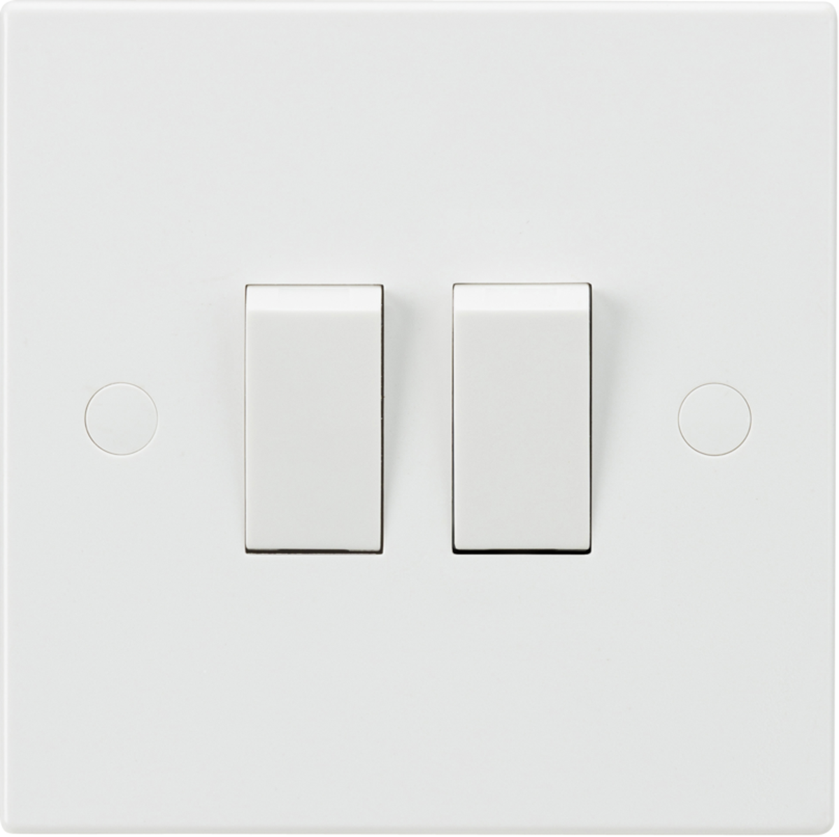 2 Gang Double 10a Light Switch Square - SN3000 image 0
