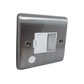 BRUSHED CHROME 13A SWITCHED FUSED SPUR WITHOUT NEON B/CHROME WHITE INSERT - 38BCW image 0