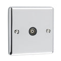 Polished Chrome 1 Gang TV Coaxial Outlet - W42PCB image 0