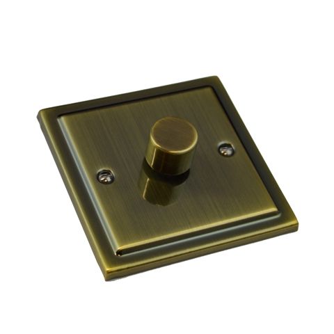 Antique Brass 1 Gang 400W Dimmer Switch R22AB image 0