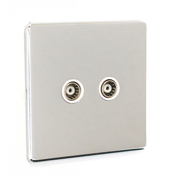 2 Gang TV Coaxial Outlet - SG43PCW image 0