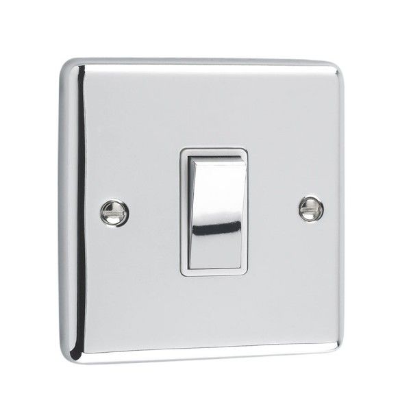 Polished Chrome 1 Gang Intermediate Light Switch - W05PCW image 0