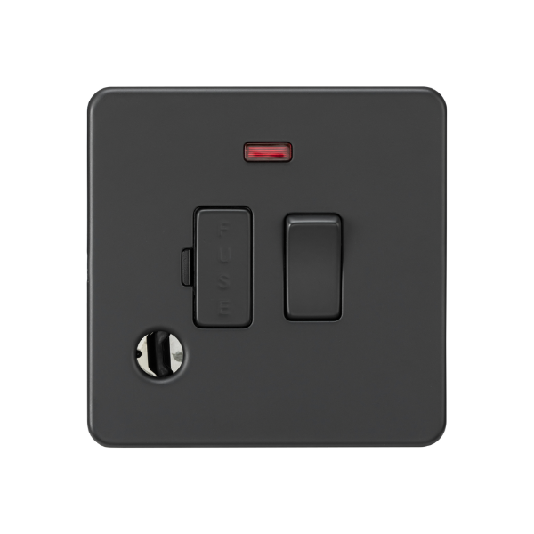 Anthracite 13A Switched Fused Spur with Neon and Flex Outlet - SF6300FAT image 0