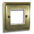 Antique Brass 1 Gang 2 Data Modules Plate - R63AB image 0