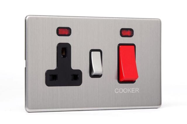 45A Cooker Switch with Socket - SG41BCB image 0