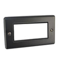 Matt Black 2 Gang 4 Module Data Plate - W64MBB image 0