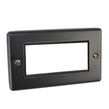 Matt Black 2 Gang 4 Module Data Plate - W64MBB image 0