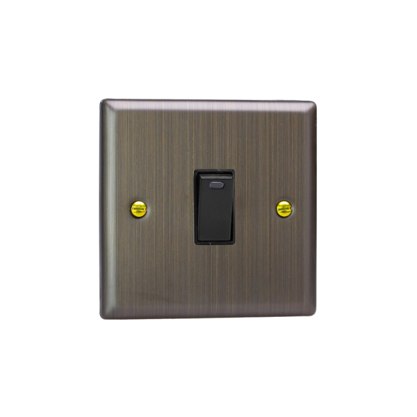 Urban Antique Brass 1-Gang 20A Double Pole Rocker Switch + Neon Indicator Light XY20NB.AB image 0
