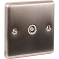 Brushed Steel 1 Gang TV Coaxial Outlet W42BSW image 0