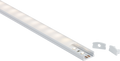 1M Aluminium Profile - Surface Mount Flat in White - 1MSURW image 0