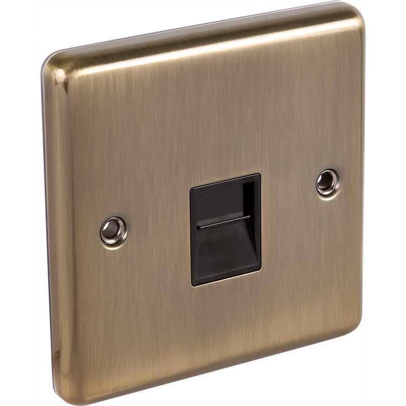 Windsor Antique Brass Telephone BT Master Socket - W45AB image 0
