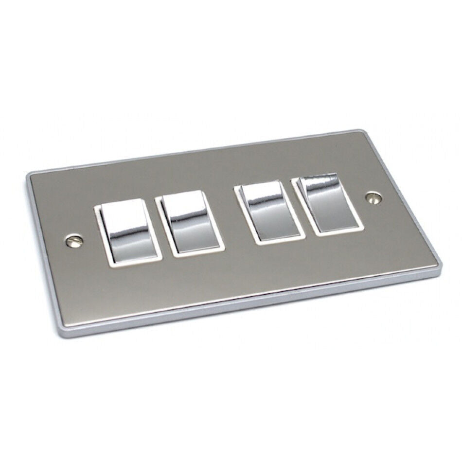 4 Gang Quad 10a Light Switch - UE04PCW image 0