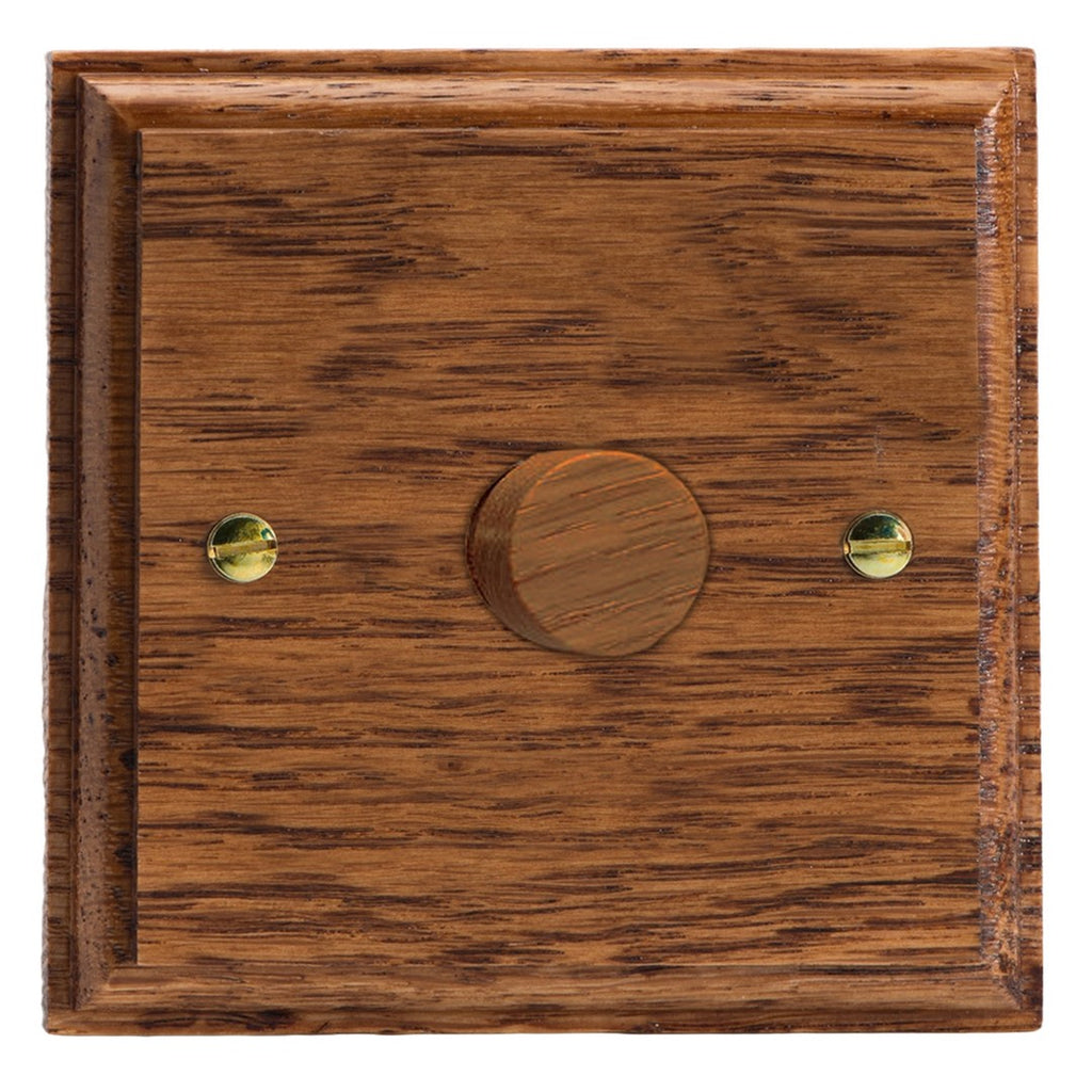 Varilight Kilnwood 1-Gang 2-Way V-Pro Push On/Off Rotary LED Dimmer 1 x 0-120W - JK1MO image 0