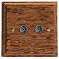 Varilight Kilnwood 2-Gang TV Socket/ Co-Axial - XK88MO image 0