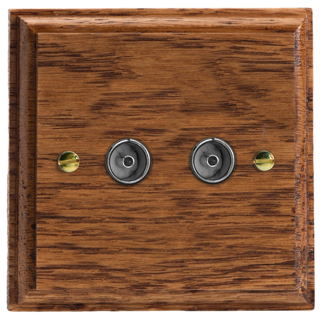 Varilight Kilnwood 2-Gang TV Socket/ Co-Axial - XK88MO image 0