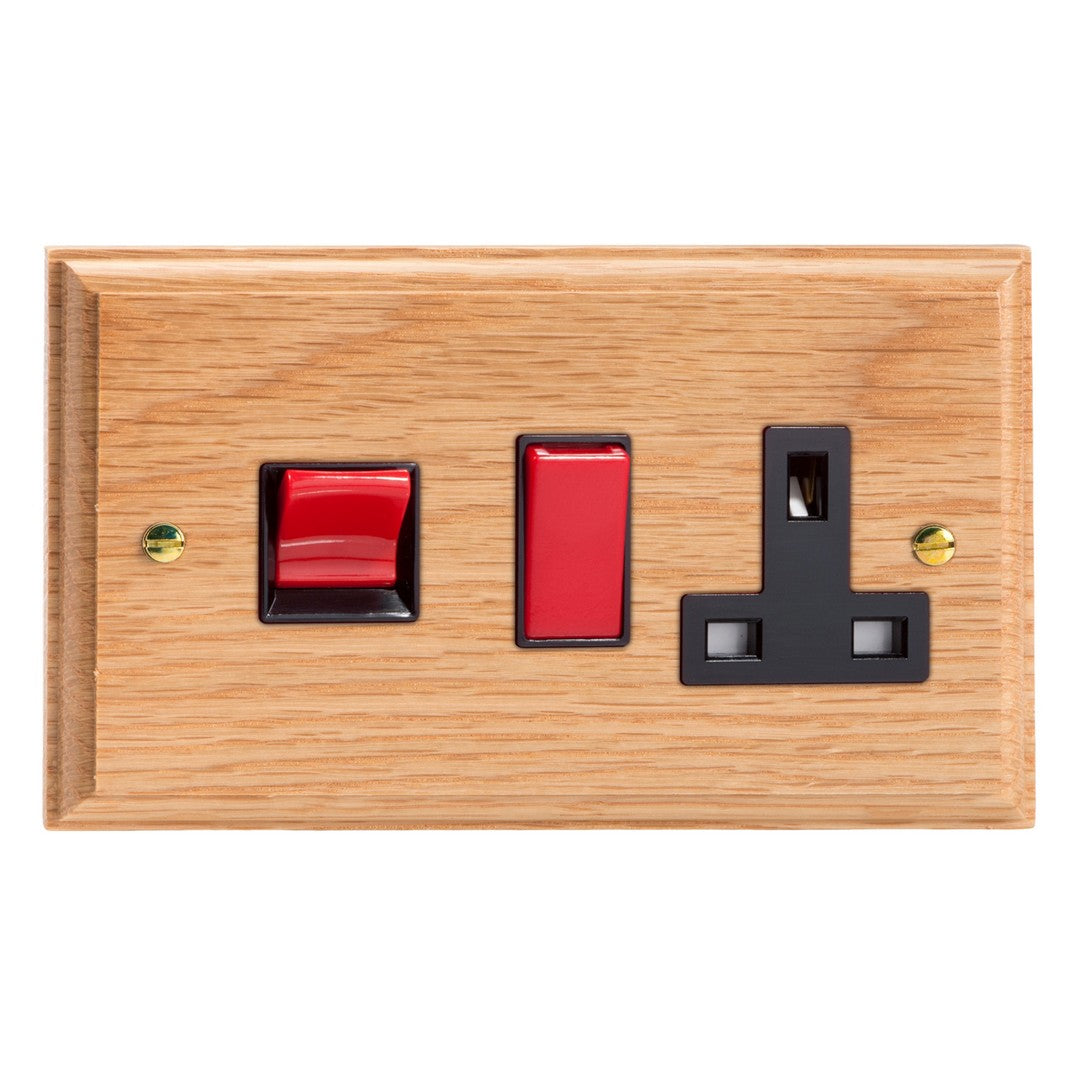 Varilight Kilnwood 45A Cooker Panel with 13A Double Pole Switched Socket - XK45POB image 0