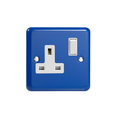 Reflex Blue 1-Gang 13A Double Pole Switched Socket XY4W.RB image 0