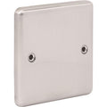 Brushed Steel Single Blanking Plate W49BS image 0