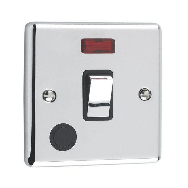 Polished Chrome 20A Double Pole Switch - W37PCB image 0