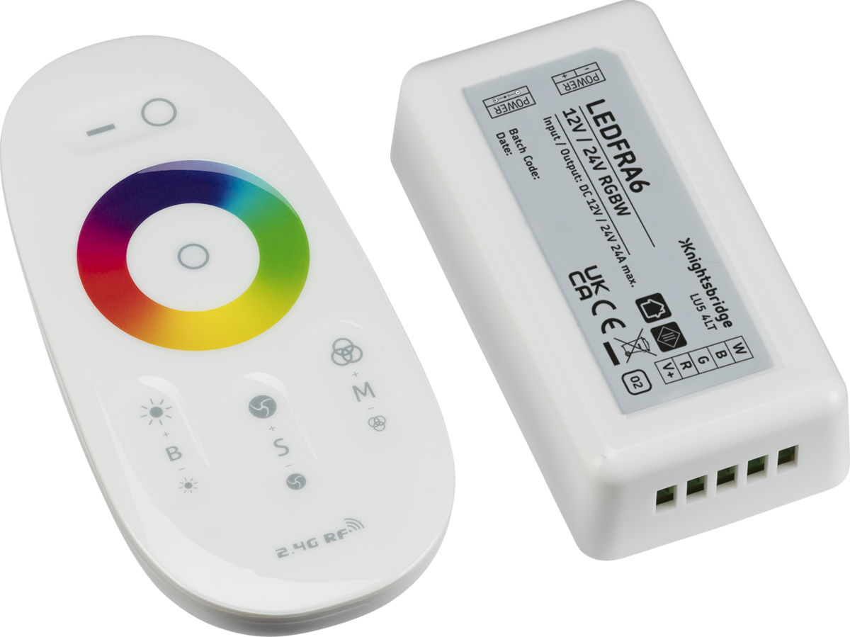 12V / 24V RF Touch Controller and Remote - RGBW - LEDFRA6 image 0
