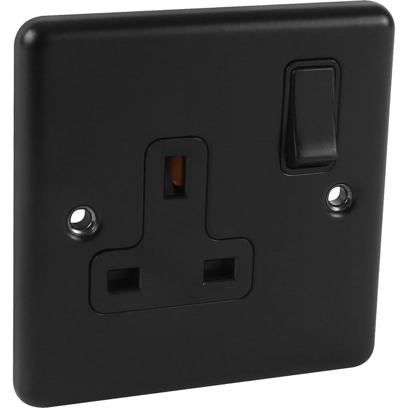 Matt Black 1 Gang DP Socket 13a - W06MBB image 0