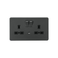 Anthracite 13A 2G DP Switched Socket with Photocell Nightlight Function with Black Insert - SFR9NLAT image 0