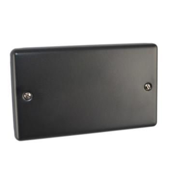 Matt Black 2 Gang Blank Plate - W50MBB image 0