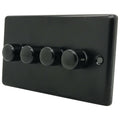 Matt Black 250W 4 Gang Push 2 Way Dimmer - W13MBB image 0