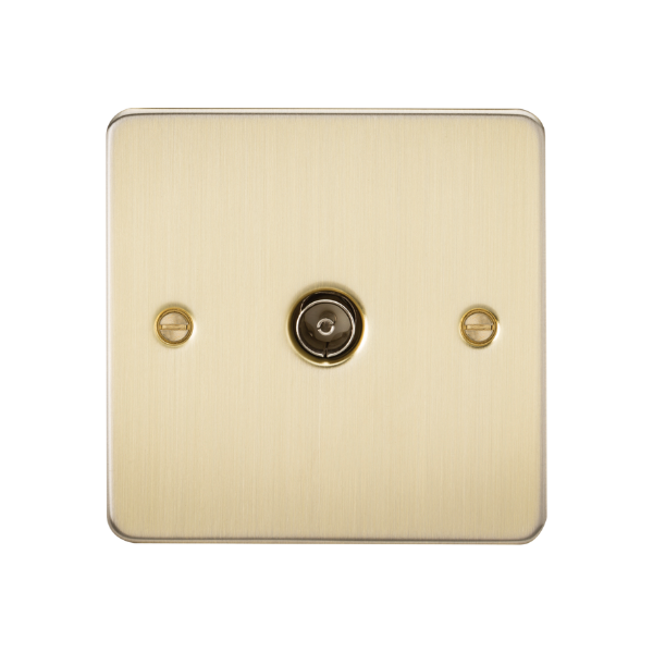 Brushed Brass TV Outlet (non-isolated) - FP0100BB image 0
