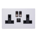 Varilight Primed 2-Gang 13A Single Pole Switched Socket with 1x USB A & 1x USB C Charging Ports – XDY5UACIBS.PD image 0