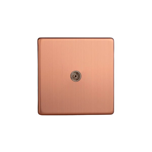 Brushed Copper Urban Screwless 1-Gang TV Socket, Co-Axial XDY8S.BC image 0