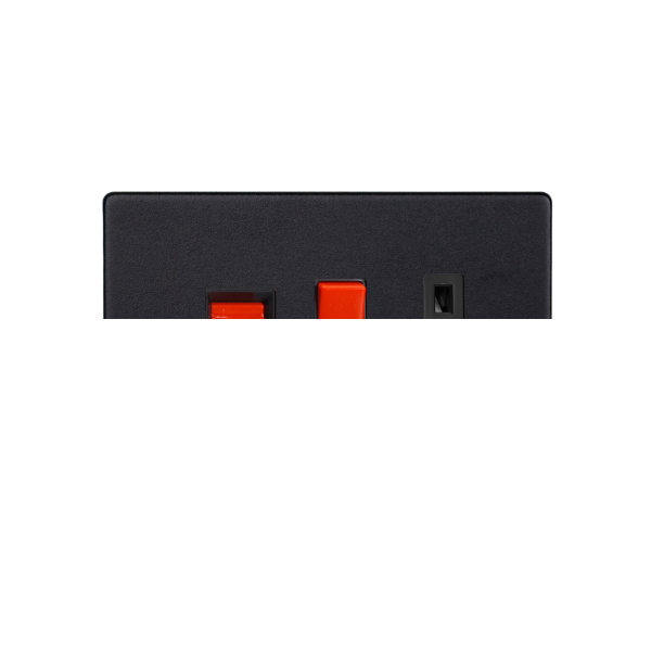 Matt Black Urban Screwless 45A Cooker Panel with 13A Double Pole Switched Socket Outlet (Red Rocker) XDY45PBS.MB image 0