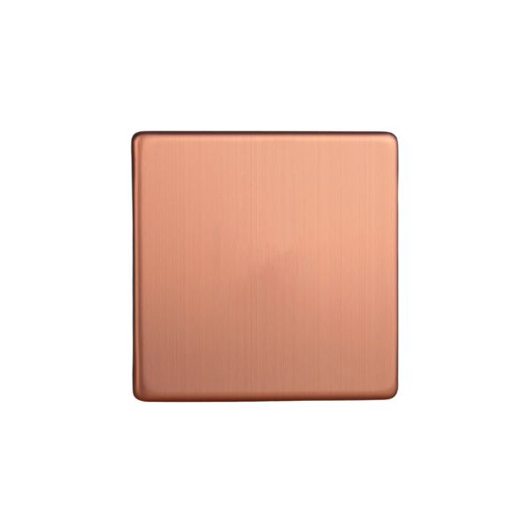 Brushed Copper Urban Screwless Single Blank Plate XDYSBS.BC image 0