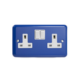 Reflex Blue 2-Gang 13A Double Pole Switched Socket XY5W.RB image 0