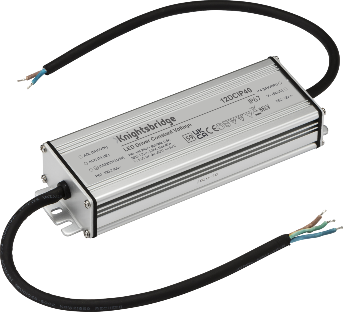 12V IP67 40W DC LED Driver - Constant Voltage - 12DCIP40 image 0