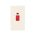 Varilight Primed 45A Cooker Switch + Neon (Vertical Twin Plate, Red Rocker) - XDY45NS.PD image 0