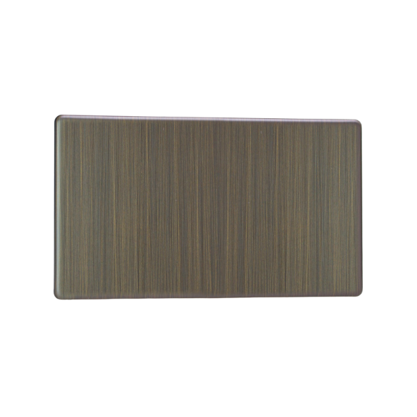 Urban Screwless Antique Brass Double Blank Plate XDYDBS.AB image 0