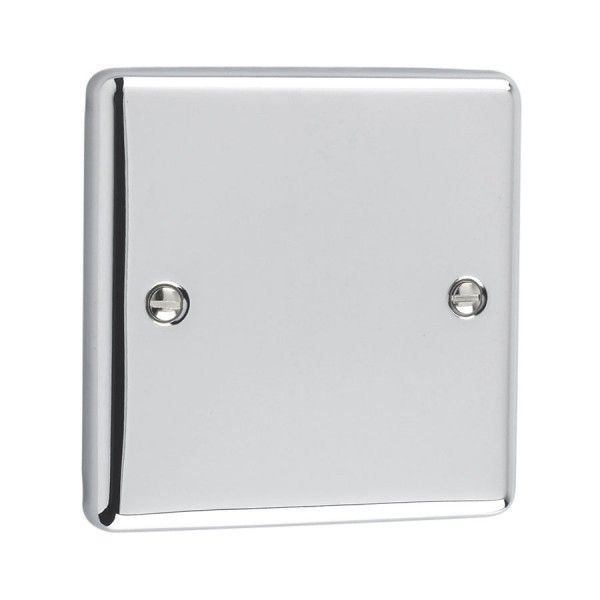 Polished Chrome Single Blanking Plate - W49PC image 0