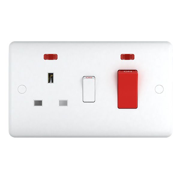 45A Cooker Switch with Socket ST41W image 0